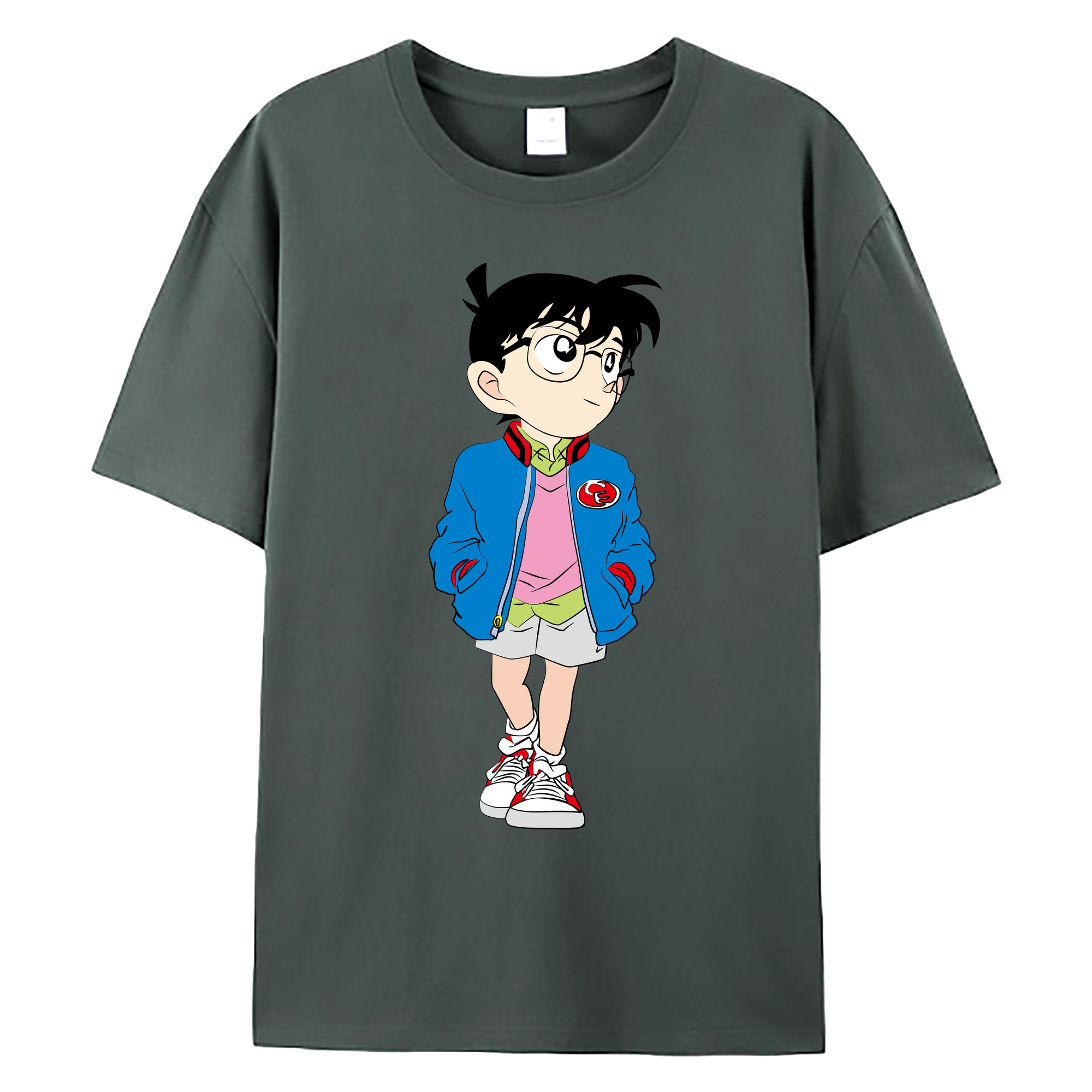 （画像用） 名探偵コナン 江戸川 コナン Detective Conan Conan Edogawa 綿100％ メンズ半袖Tシャツ｜肌触りやわらか＆通気性
